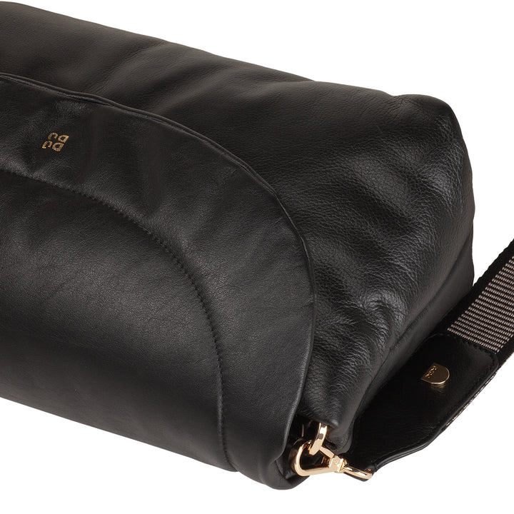 DUDU Sac Femme en Cuir Souple, Sac à Bandoulière Rembourré, Sac à Main Matelassé avec Bandoulière Amovible et Rabat