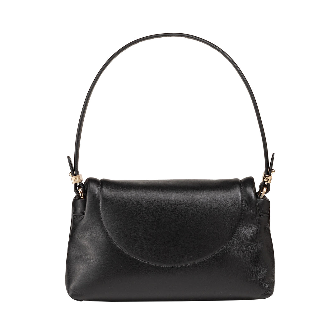 DUDU Petit Sac Femme en Cuir Souple, Sac à Bandoulière Rembourré, Sac à Main Matelassé avec Bandoulière Amovible et Rabat