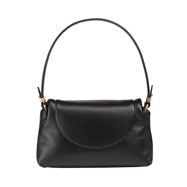 DUDU Petit Sac Femme en Cuir Souple, Sac à Bandoulière Rembourré, Sac à Main Matelassé avec Bandoulière Amovible et Rabat