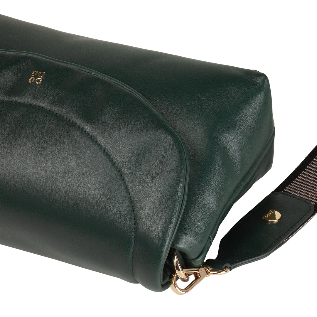 DUDU Petit Sac Femme en Cuir Souple, Sac à Bandoulière Rembourré, Sac à Main Matelassé avec Bandoulière Amovible et Rabat