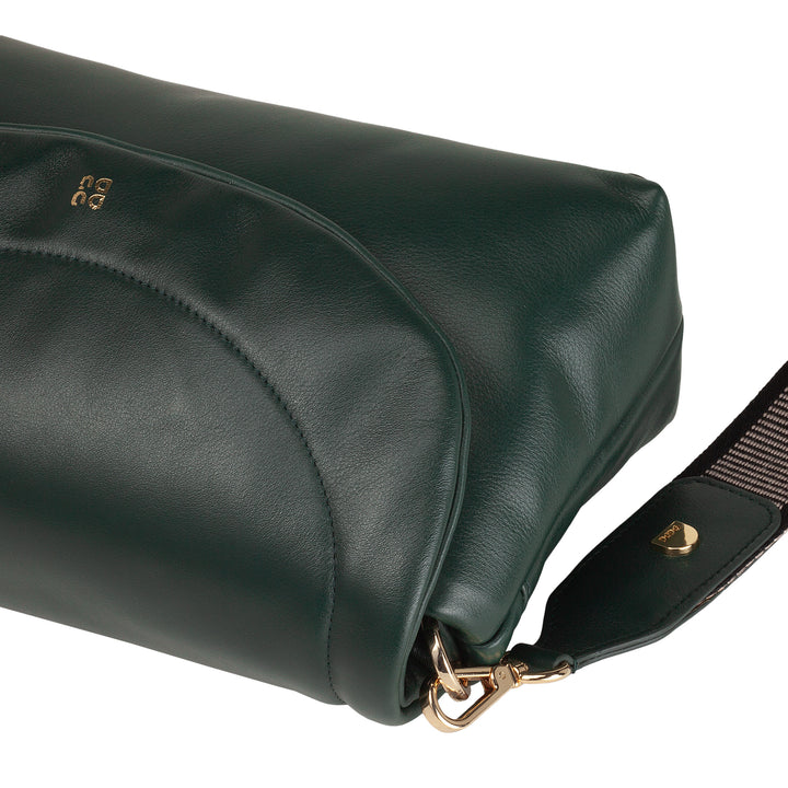 DUDU Petit Sac Femme en Cuir Souple, Sac à Bandoulière Rembourré, Sac à Main Matelassé avec Bandoulière Amovible et Rabat