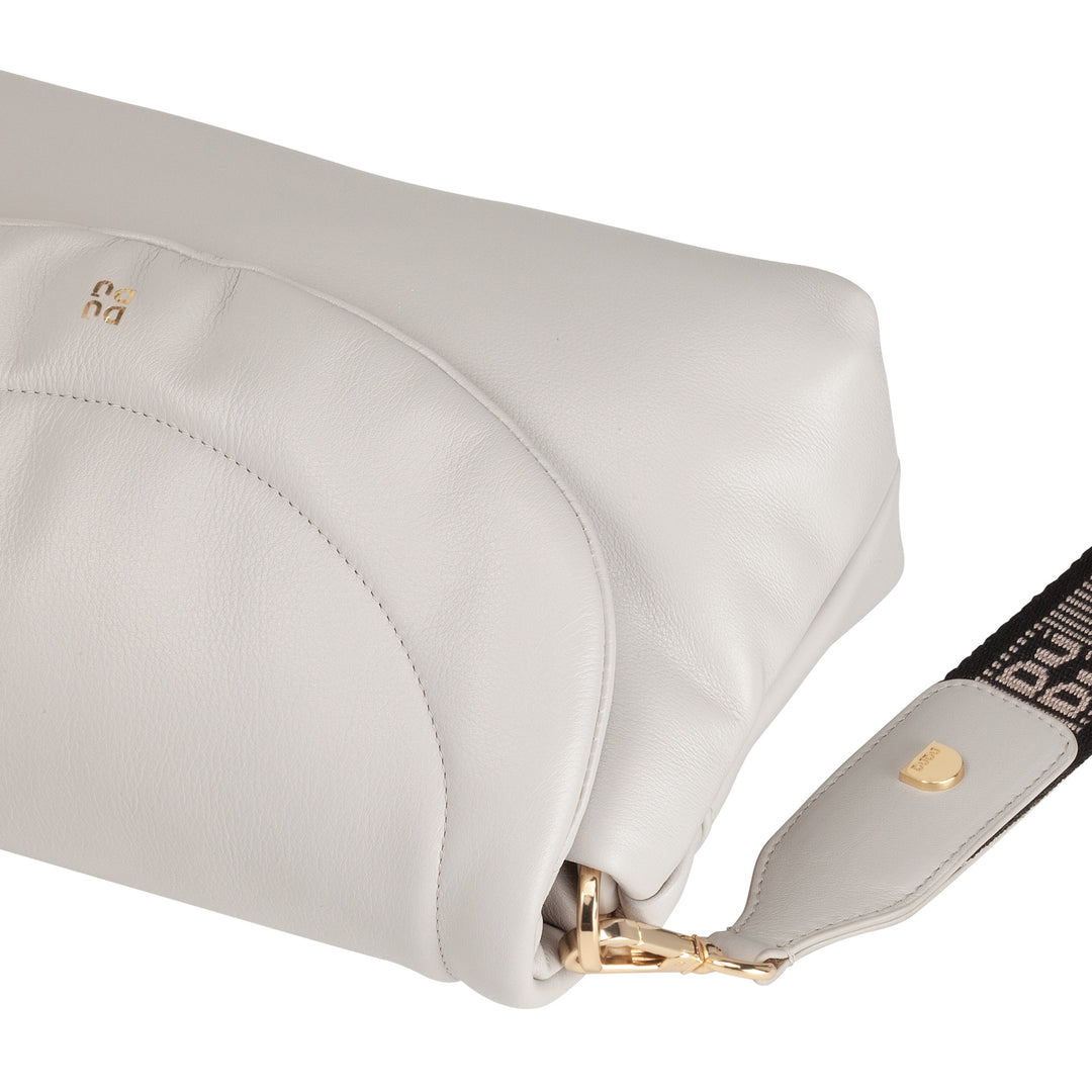 DUDU Petit Sac Femme en Cuir Souple, Sac à Bandoulière Rembourré, Sac à Main Matelassé avec Bandoulière Amovible et Rabat