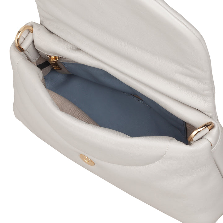 DUDU Petit Sac Femme en Cuir Souple, Sac à Bandoulière Rembourré, Sac à Main Matelassé avec Bandoulière Amovible et Rabat
