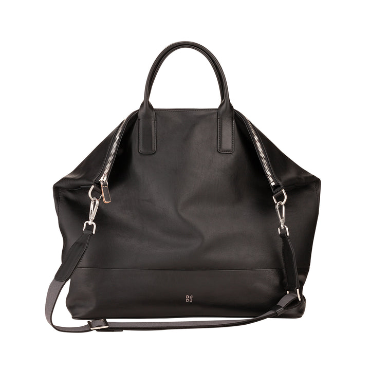 DUDU Grand Sac Femme en Cuir Souple, Grand Sac à Bandoulière avec Bandoulière Amovible, Sac à Main avec Deux Poignées et Fermeture Éclair