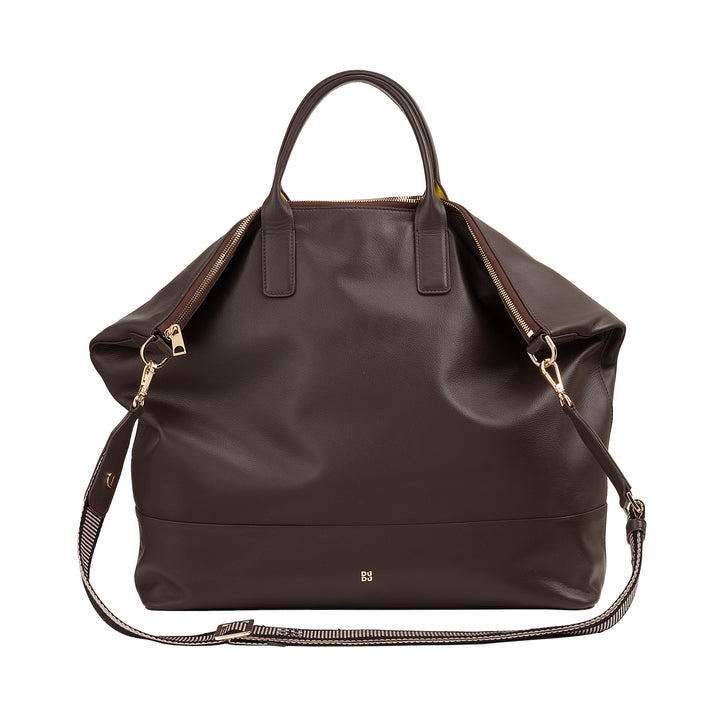 DUDU Grand Sac Femme en Cuir Souple, Grand Sac à Bandoulière avec Bandoulière Amovible, Sac à Main avec Deux Poignées et Fermeture Éclair