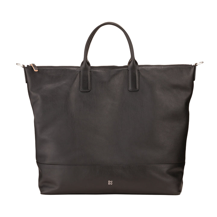 DUDU Grand Sac Femme en Cuir Souple, Grand Sac à Bandoulière avec Bandoulière Amovible, Sac à Main avec Deux Poignées et Fermeture Éclair