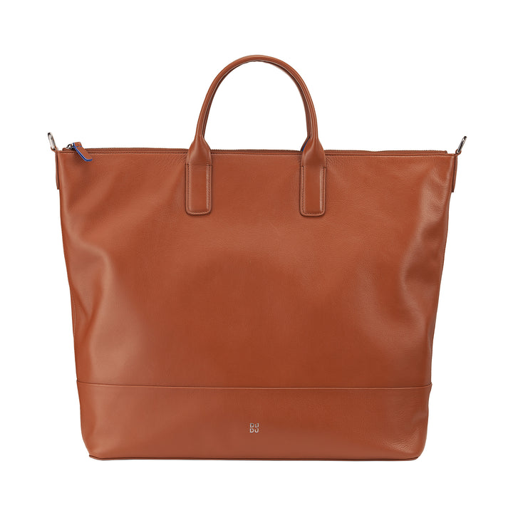 DUDU Grand Sac Femme en Cuir Souple, Grand Sac à Bandoulière avec Bandoulière Amovible, Sac à Main avec Deux Poignées et Fermeture Éclair