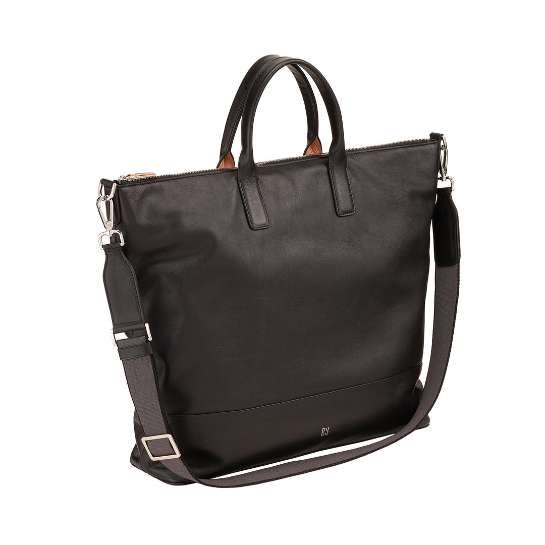 DUDU Grand Sac Femme en Cuir Souple, Grand Sac à Bandoulière avec Bandoulière Amovible, Sac à Main avec Deux Poignées et Fermeture Éclair