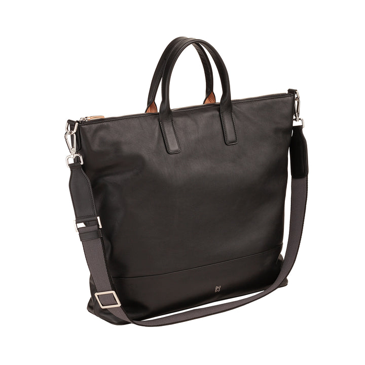 DUDU Grand Sac Femme en Cuir Souple, Grand Sac à Bandoulière avec Bandoulière Amovible, Sac à Main avec Deux Poignées et Fermeture Éclair