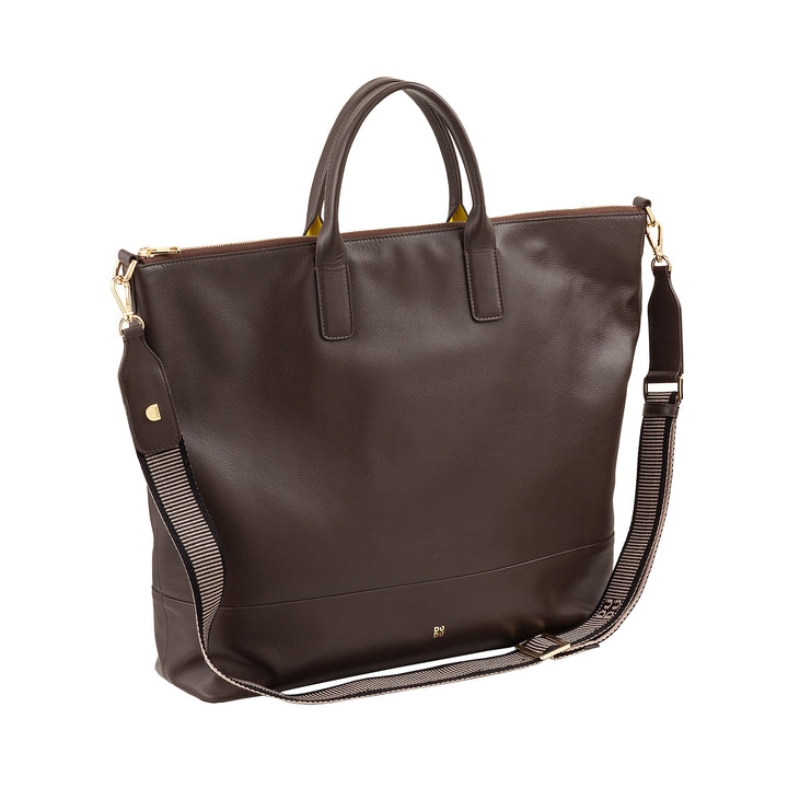 DUDU Grand Sac Femme en Cuir Souple, Grand Sac à Bandoulière avec Bandoulière Amovible, Sac à Main avec Deux Poignées et Fermeture Éclair