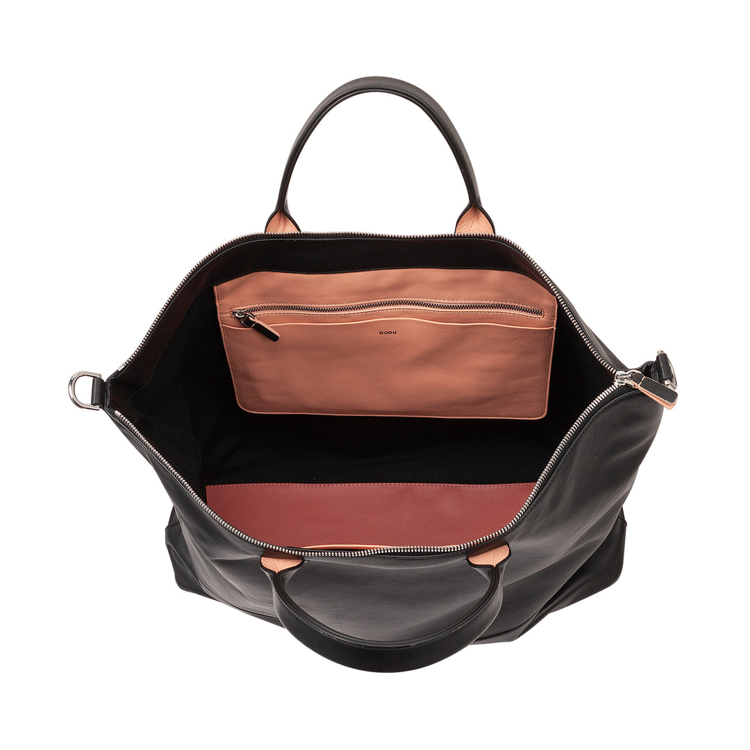 DUDU Grand Sac Femme en Cuir Souple, Grand Sac à Bandoulière avec Bandoulière Amovible, Sac à Main avec Deux Poignées et Fermeture Éclair