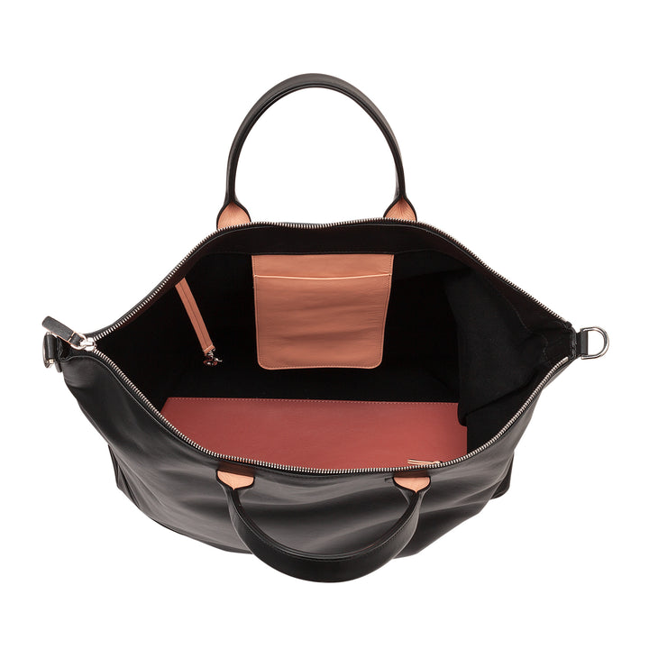 DUDU Grand Sac Femme en Cuir Souple, Grand Sac à Bandoulière avec Bandoulière Amovible, Sac à Main avec Deux Poignées et Fermeture Éclair