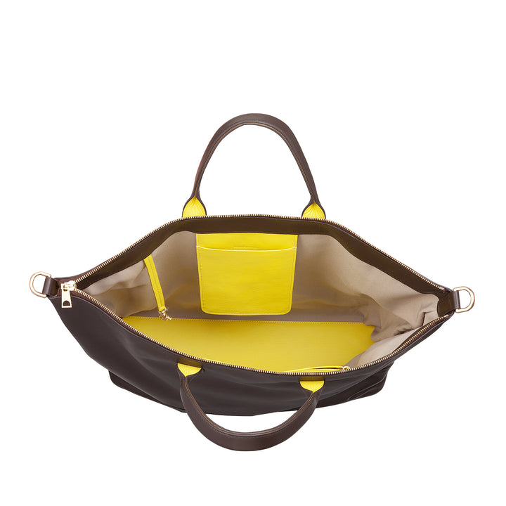 DUDU Grand Sac Femme en Cuir Souple, Grand Sac à Bandoulière avec Bandoulière Amovible, Sac à Main avec Deux Poignées et Fermeture Éclair