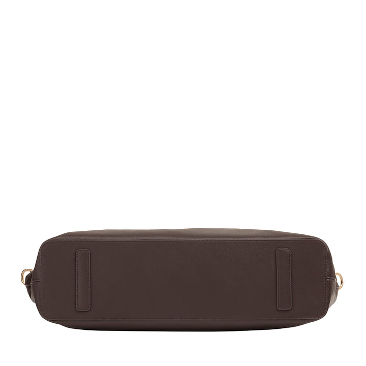 DUDU Grand Sac Femme en Cuir Souple, Grand Sac à Bandoulière avec Bandoulière Amovible, Sac à Main avec Deux Poignées et Fermeture Éclair
