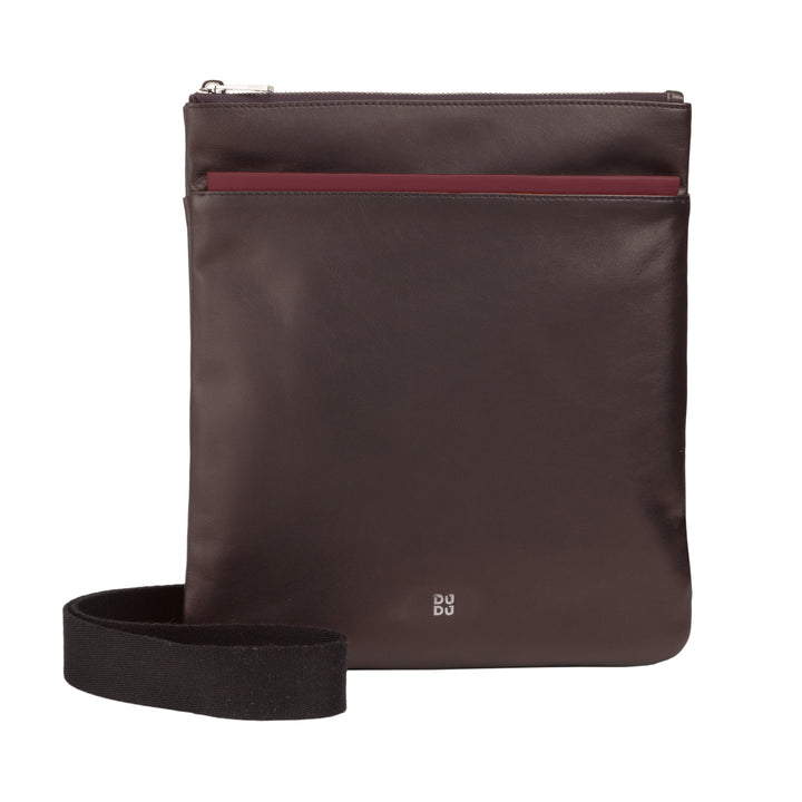 DUDU Bolso de piel para hombre, bolso de hombro con cremallera, correa para el hombro para viajes y ocio, correa ajustable