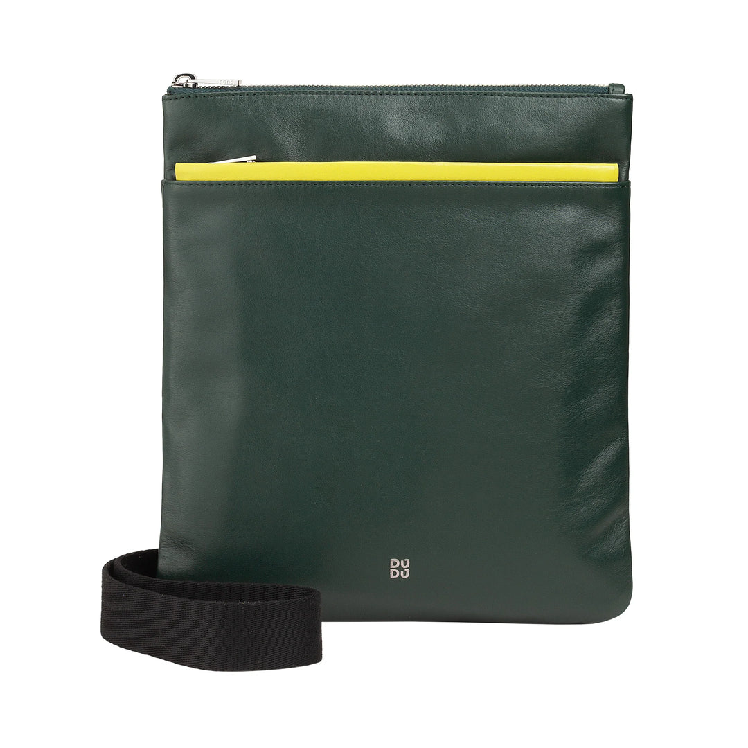 DUDU Bolso de piel para hombre, bolso de hombro con cremallera, correa para el hombro para viajes y ocio, correa ajustable