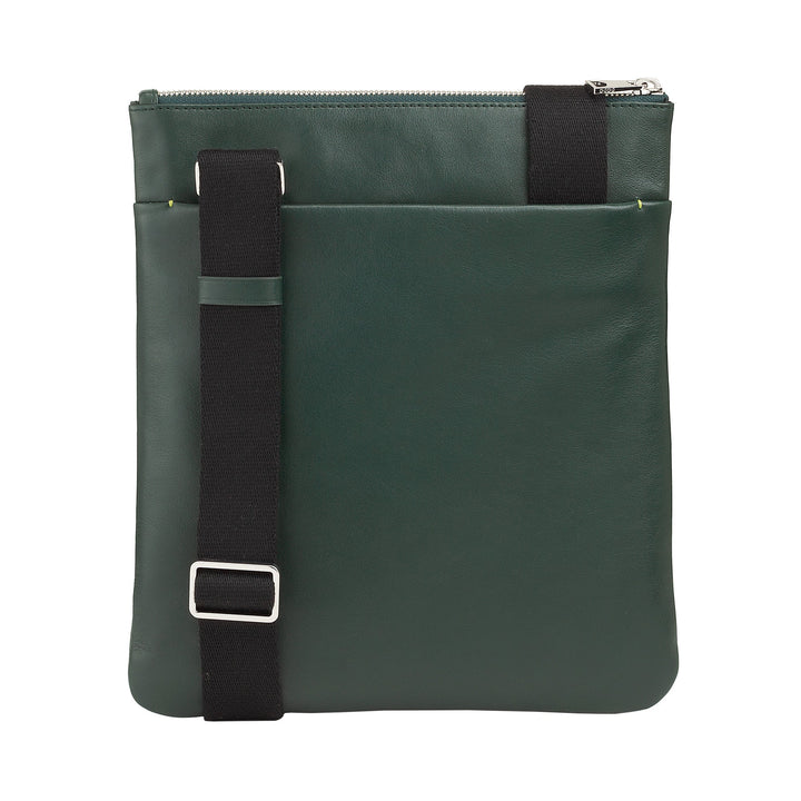 DUDU Bolso de piel para hombre, bolso de hombro con cremallera, correa para el hombro para viajes y ocio, correa ajustable