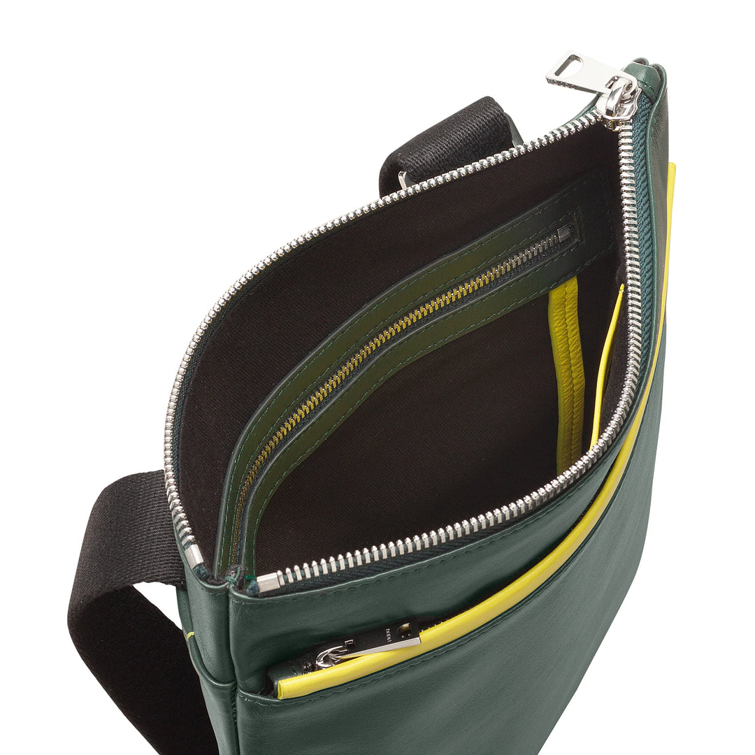 DUDU Bolso de piel para hombre, bolso de hombro con cremallera, correa para el hombro para viajes y ocio, correa ajustable