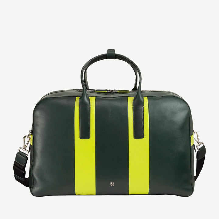 DUDU Sac à bandoulière de voyage en cuir, sac de sport de week-end pour hommes et femmes, grand 32 L, sac de voyage de week-end 49 cm
