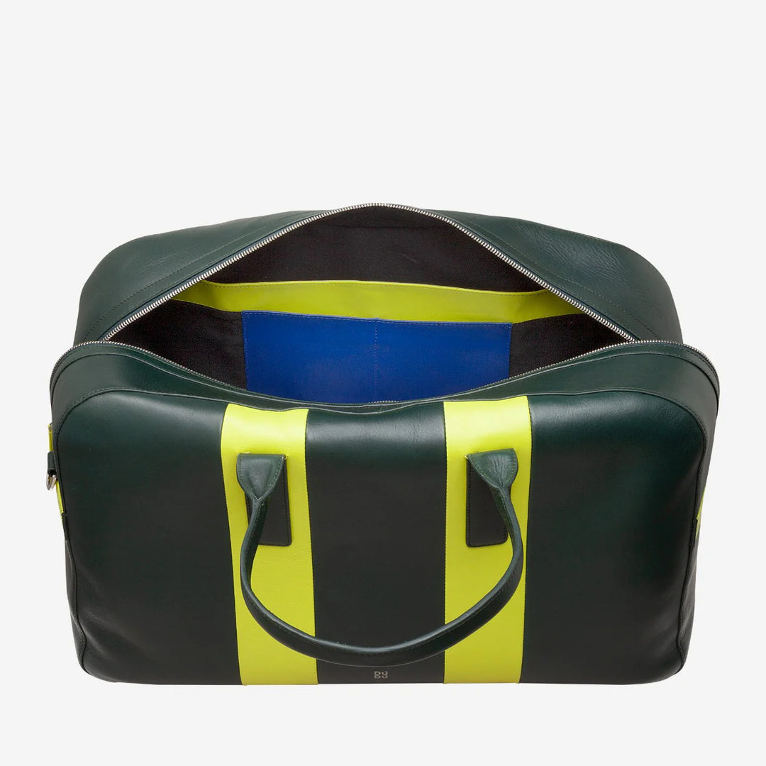 DUDU Sac à bandoulière de voyage en cuir, sac de sport de week-end pour hommes et femmes, grand 32 L, sac de voyage de week-end 49 cm