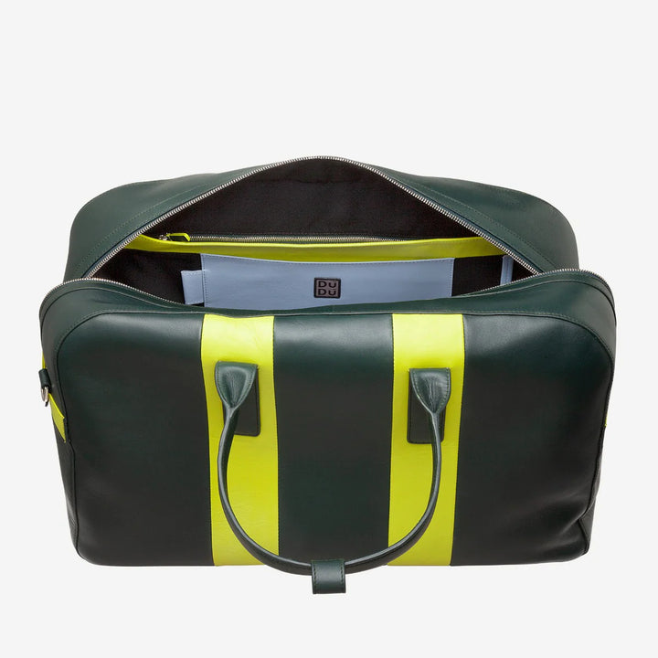 DUDU Sac à bandoulière de voyage en cuir, sac de sport de week-end pour hommes et femmes, grand 32 L, sac de voyage de week-end 49 cm