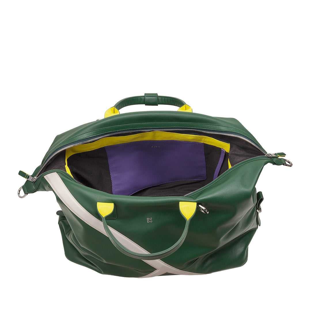 DUDU Sac de sport en cuir pour tennis, 28 litres, édition limitée, bandoulière amovible, fermeture éclair, week-end pour voyage, sac de sport en cuir