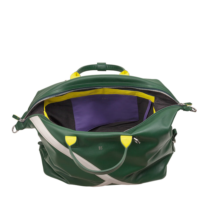 DUDU Sac de sport en cuir pour tennis, 28 litres, édition limitée, bandoulière amovible, fermeture éclair, week-end pour voyage, sac de sport en cuir