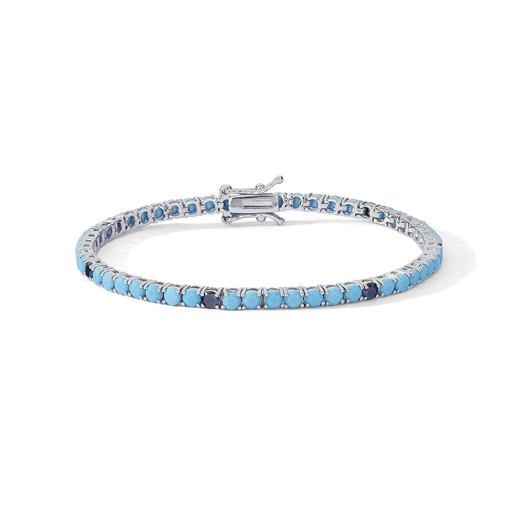 Comete Silver Tennis Armbånd 925 UBR 1251 M20 Turquoise Zirconi Turquoise