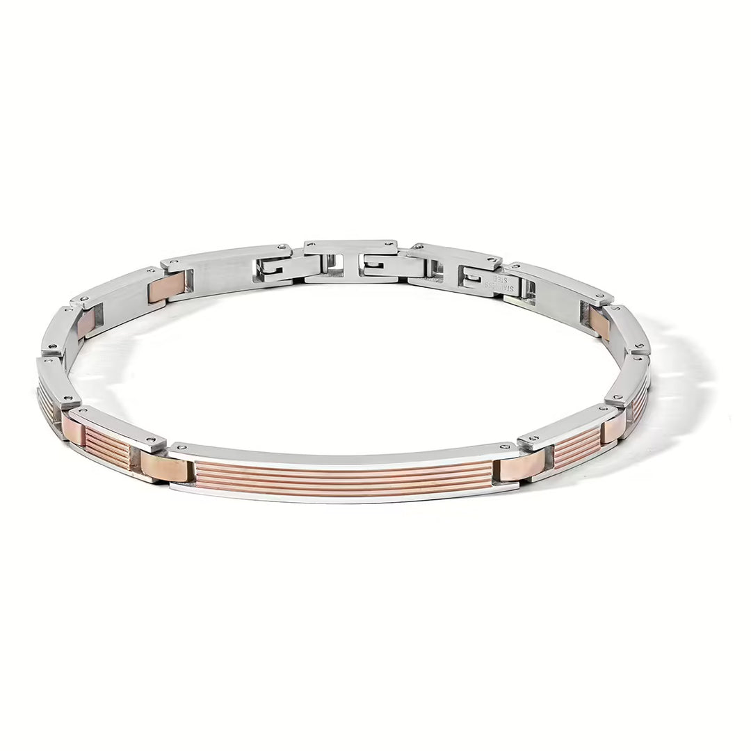 Comete armbånd tekstur stål finish pvd gull rosa ubr 1170