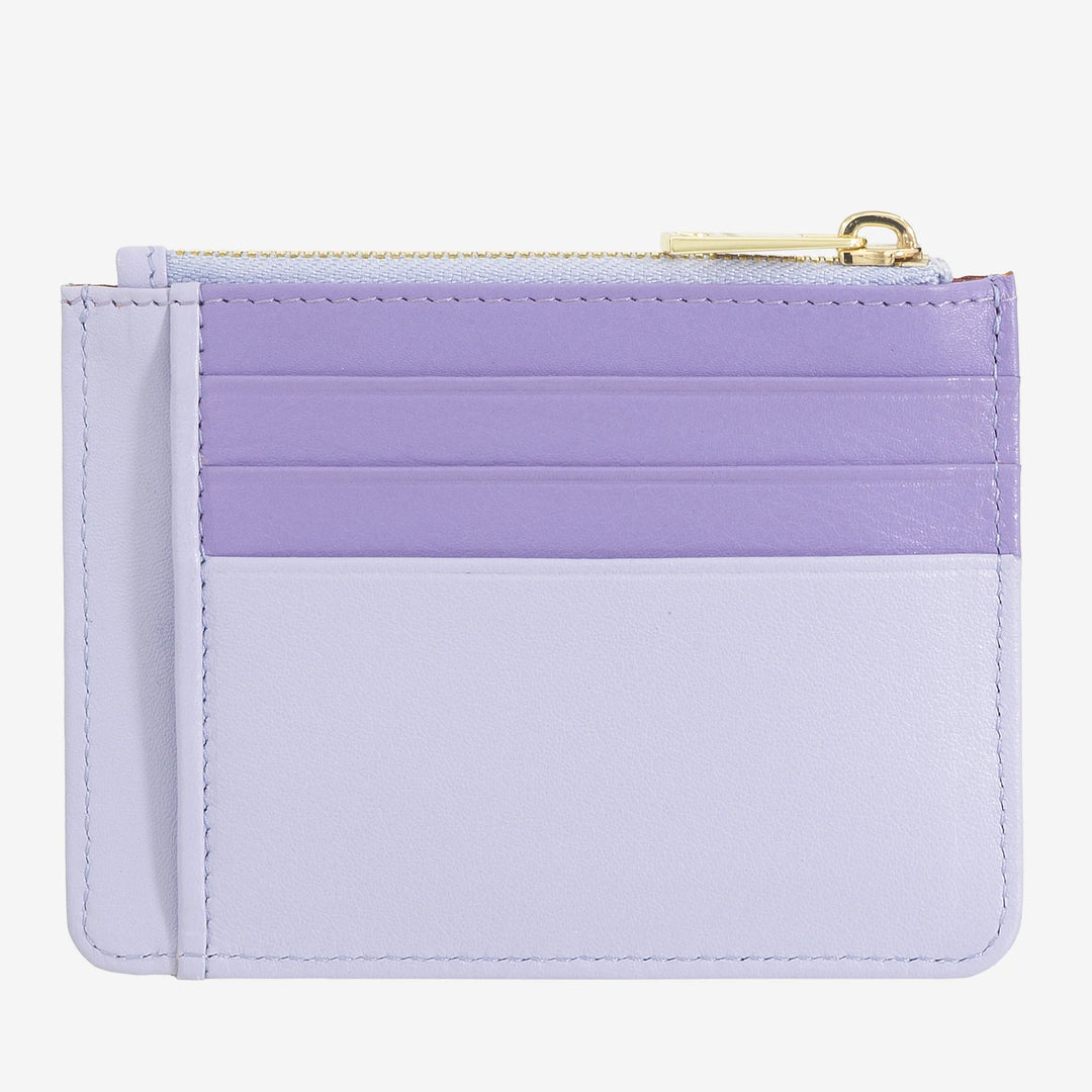 DUDU Bustina porta carte di credito in vera pelle colorata portafogli con zip