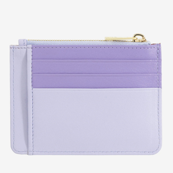 DUDU Bustina porta carte di credito in vera pelle colorata portafogli con zip