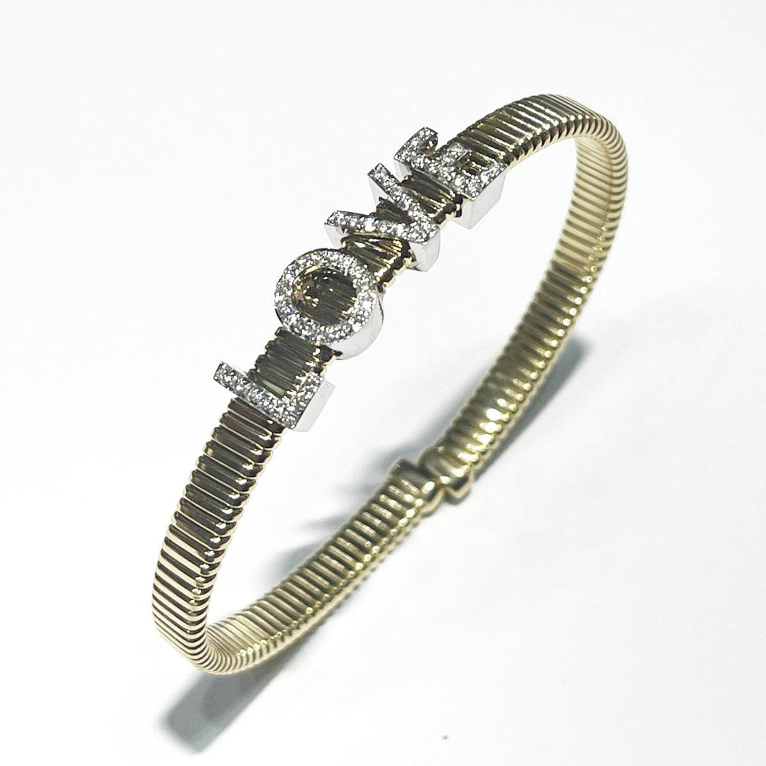 Capodagli bracciale Love Tubogas anima titanio oro 18kt diamanti S105 - Capodagli 1937