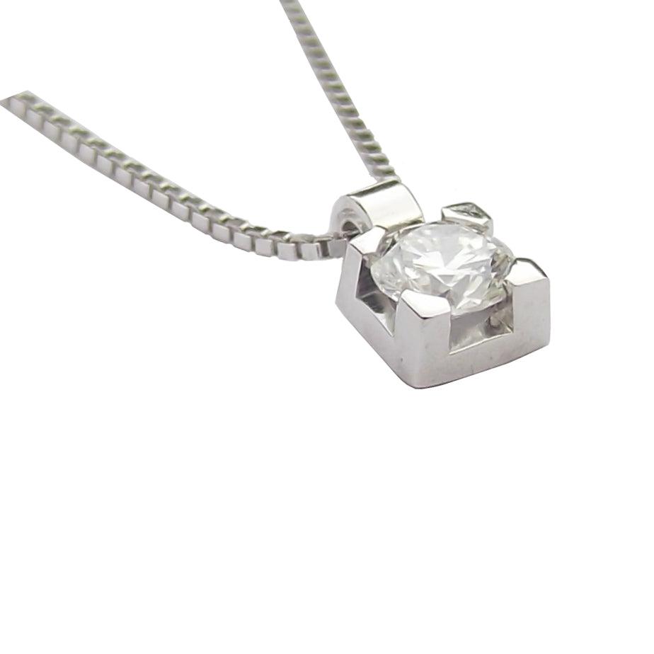 Capodagli girocollo Punto Luce Quadro oro bianco 18kt diamante 0350-04 GI - Capodagli 1937