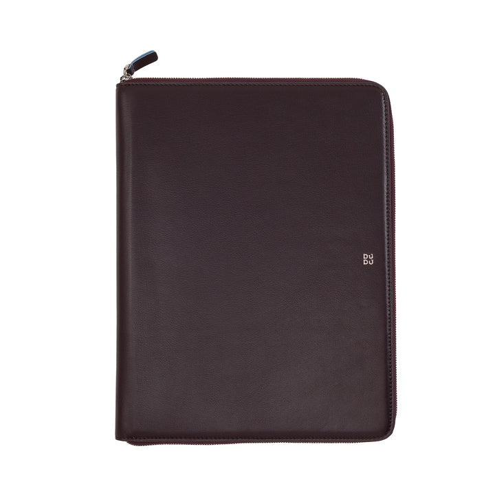 DUDU Carpeta de Documentos de Piel A4 Portapapeles de Oficina Carpeta de Tablet iPad Multicolor con Cremallera