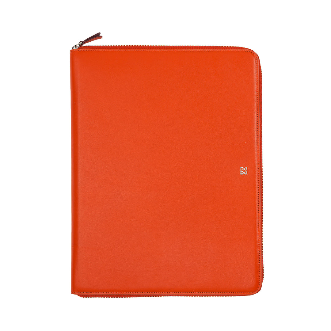 DUDU A4 Leather Document Folder Office Clipboard Multicolored iPad Tablet Folder with Zip