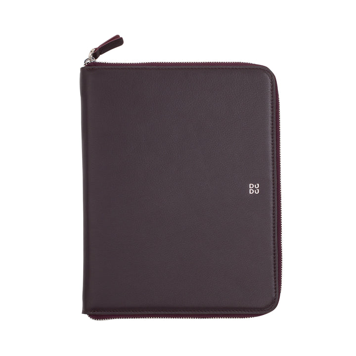 DUDU Genuine Leather A5 Document Folder for Men and Women, iPad Mini Tablet Holder, Clipboard, Organizer for A5 Notebooks