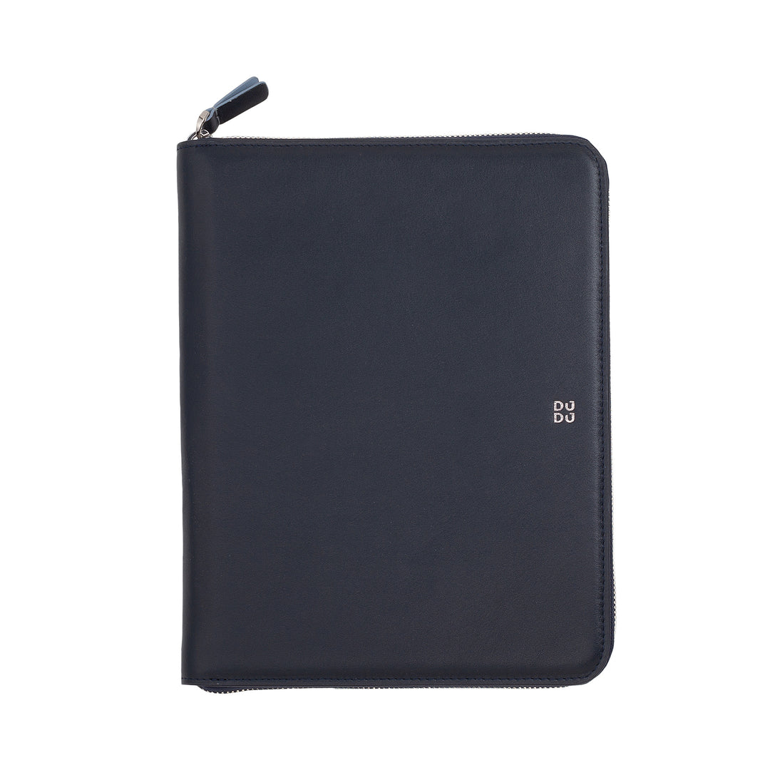 DUDU Dossier de documents A5 en cuir véritable pour hommes et femmes, support de tablette iPad Mini, presse-papiers, organisateur pour ordinateurs portables A5