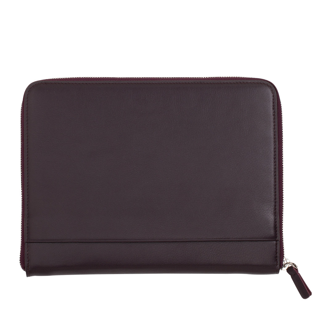 DUDU Genuine Leather A5 Document Folder for Men and Women, iPad Mini Tablet Holder, Clipboard, Organizer for A5 Notebooks