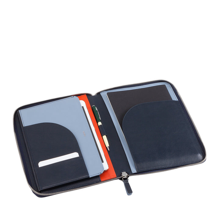 DUDU Dossier de documents A5 en cuir véritable pour hommes et femmes, support de tablette iPad Mini, presse-papiers, organisateur pour ordinateurs portables A5