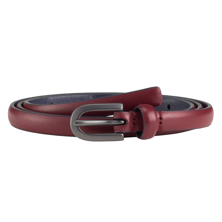 DUDU Cinturón fino para mujer en auténtica piel suave bicolor Made in Italy Elegante Casual con hebilla