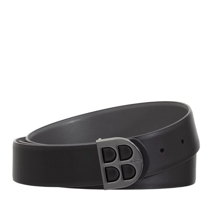 DUDU Cintura Uomo Reversibile in Vera Pelle Bicolore, Made in Italy, Double Face, H 35mm, con Fibbia Personalizzata