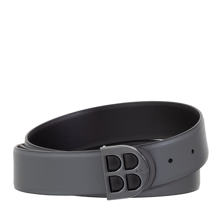 DUDU Cintura Uomo Reversibile in Vera Pelle Bicolore, Made in Italy, Double Face, H 35mm, con Fibbia Personalizzata