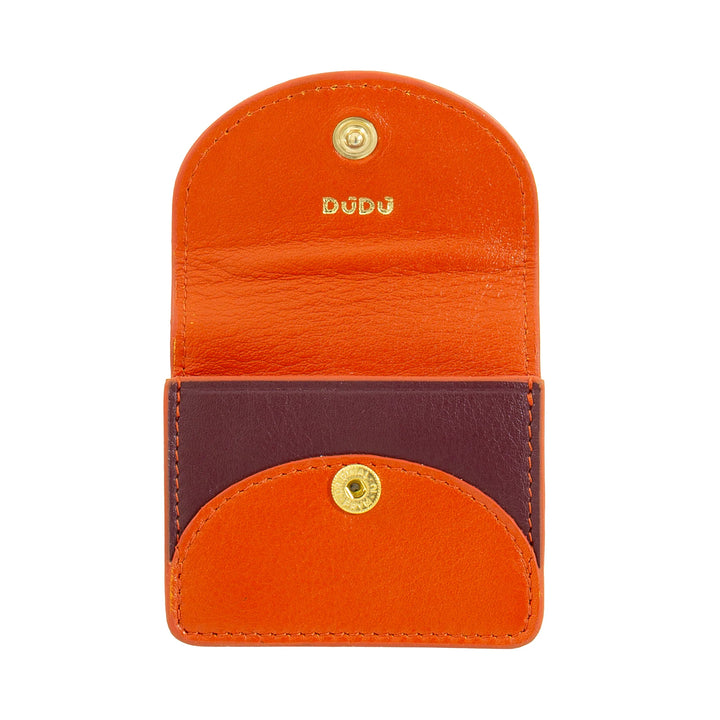 DUDU Funda para Auriculares Air Pod en Piel Auténtica con Llavero - Mini Funda con Mosquetón, Elegante y Compacta