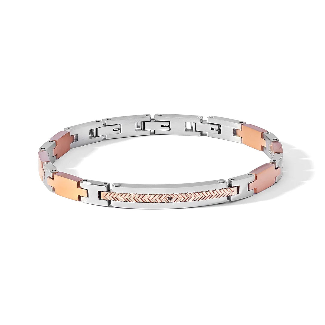 Comet Bracelet Faces Steel Finishes PVD Rose Gold Zircon UBR 1181