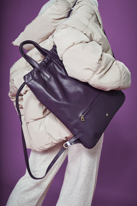 DUDU Sac à dos pour femme en cuir souple, sac à dos avec cordon de serrage et bouton magnétique, double poignée, sac à dos simple et élégant
