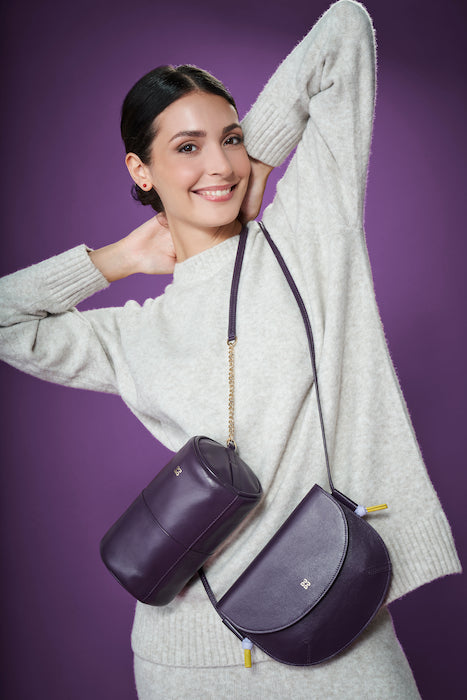 DUDU Sac à Bandoulière pour Femme avec Rabat en Cuir Véritable, Petit Sac à Bandoulière avec Rabat à Bouton Magnétique, Sac à Main
