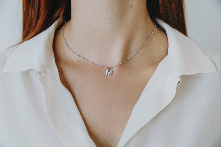 Comete Silver Necklace Letter F GLA178