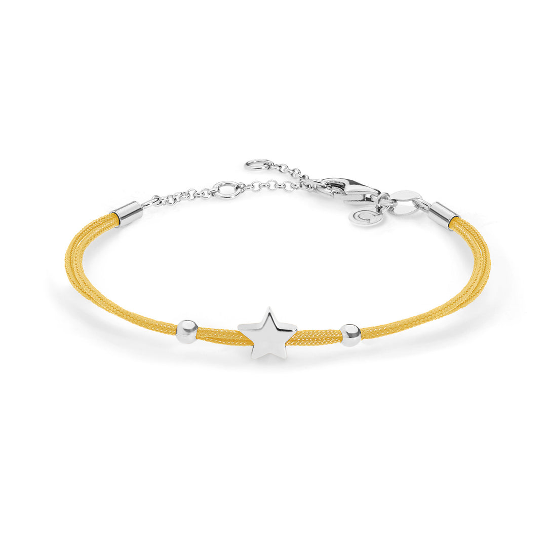 Comete Star bracelet in silver yellow cord BRA160