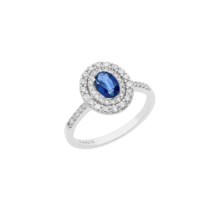 Comete Ring in Gold, Diamonds and Oval Blue Sapphire ANB2419