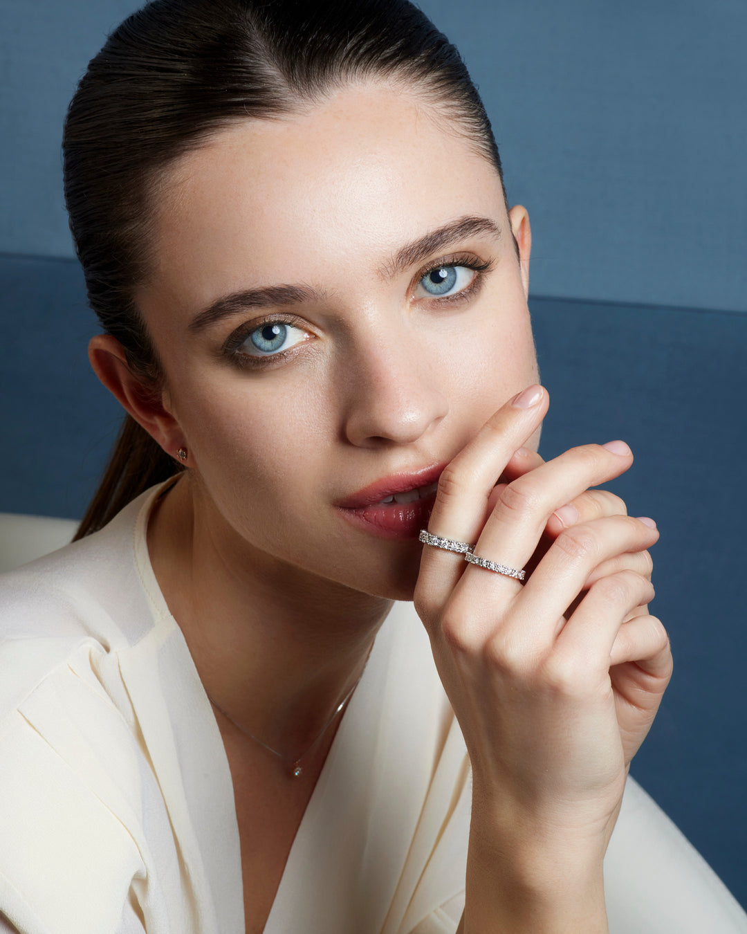 Bague Comète en or blanc 750‰ et diamants ANB2682